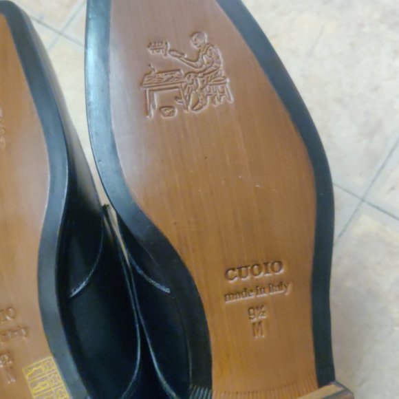 Massimo Matteo 9.5M wingtip single monk strap black made italy 7747 chisel toe - Picture 9 of 12